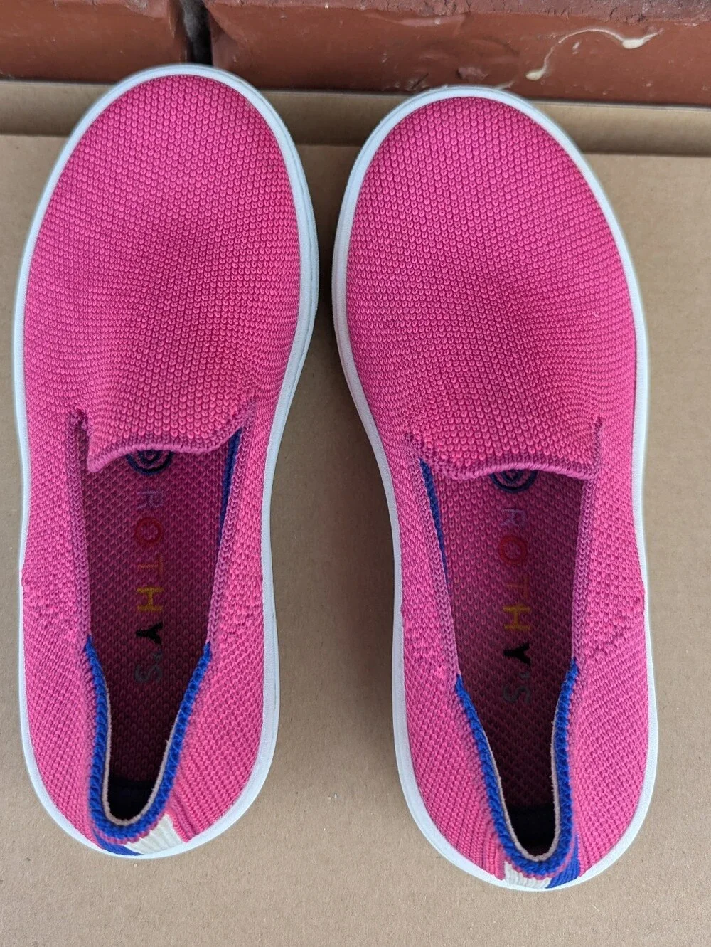 Rothy's Girls The Sneaker Bubblegum Pink Washable Knit Slip On Shoes Sz K11